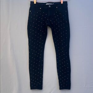 Romeo‎ & Juliet Couture |Skinny Black Jeans Tiny Gold Studded Accents (Size 29)